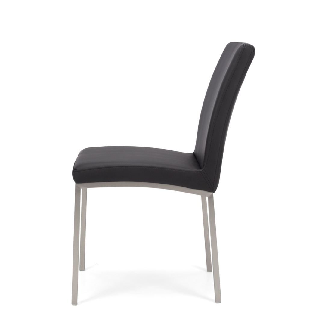 Bristol Chair PU Black with Stainless Legs image 2